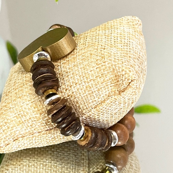 🪵✨♥️Boho style Bracelet ✨hematite stone ✨matte Dalmatian - Picture 7 of 8